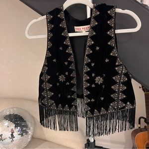 SOLD! Do not Buy! Free People Ella Rocker Velvet Fringe Vest ⚡️